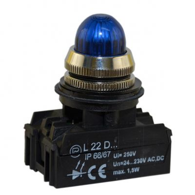 Lampka L22GD 24V-230V niebieska (W0-LDU1-L22GD N)