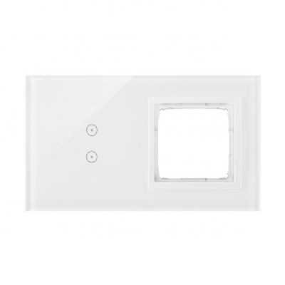 Simon 54 Touch Panel dotykowy S54 Touch 2 moduły 2 pola dotykowe pionowe + 1 otwór na osprzęt S54 biała perła DSTR230/70 (DSTR230/70)