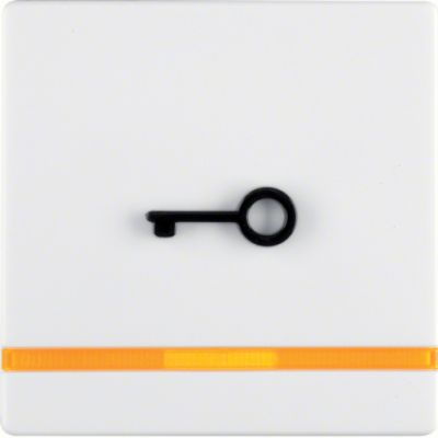 BERKER Q.x Klawisz z pomarańczową soczewką i wyczuwalnym symbolem klucz biały aksamitam 16516069 16516069 HAGER (16516069)