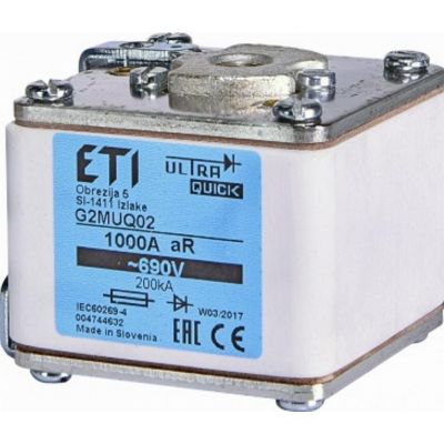Wkładka topikowa ultraszybka G2UQ01/630A 690V 004374528 ETI (004374528)