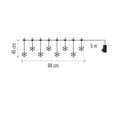 Świąteczna girlanda śnieżki 6xLED 45x84cm ciepła IP44 DCGW06 EMOS (DCGW06)