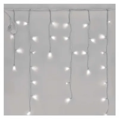 Sople lampki łączone standard 100LED 2,5 m zimna biel + zimna biel miga IP44 timer EMOS (D1CC02)