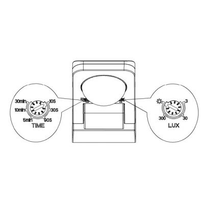 Czujnik ruchu 360st. IP65, 2000W, max. 20m, czarny OR-CR-259/B ORNO (OR-CR-259/B)