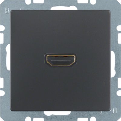 BERKER Q.x Gniazdo HDMI z przyłączem 90st antracyt aksamit lakierowana 3315436086 HAGER (3315436086)