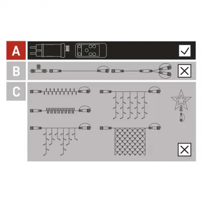 Oświetlenie łączone Standard /Profi - zasilacz max. 800 LED, IP44, timer EMOS (D1ZB05)