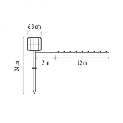 Dekoracje - 120 LED nano łezki z panelem solarnym, miedź, 12 m, IP44, ciepła biel, timer D3ZW01 EMOS (D3ZW01)