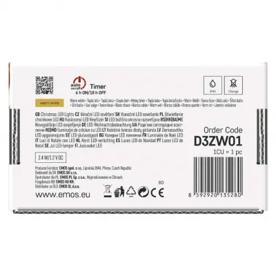 Dekoracje - 120 LED nano łezki z panelem solarnym, miedź, 12 m, IP44, ciepła biel, timer D3ZW01 EMOS (D3ZW01)