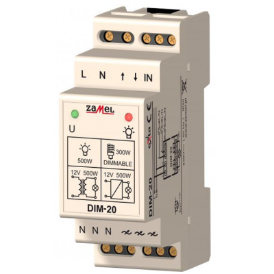 ŚCIEMNIACZ 230V AC 40-500W TYP: DIM-20 EXT10000022 ZAMEL (EXT10000022)