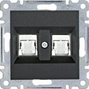 lumina Gniazdo komputerowe podwójne RJ45 kat.6 FTP, czarny (WL2183)