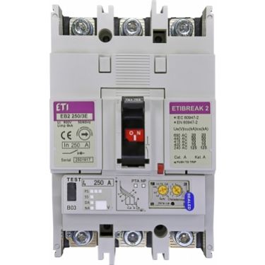 Wyłącznik mocy 36kA wyzw. elektroniczny EB2 250/3LE 160A 3P 004671353 ETI (004671353)