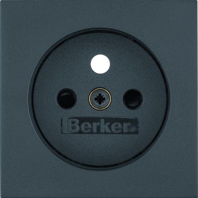 BERKER B.X Płytka czołowa z przysłonami styków do gniazda z uziemieniem antracyt mat 3965768996 HAGER (3965768996)
