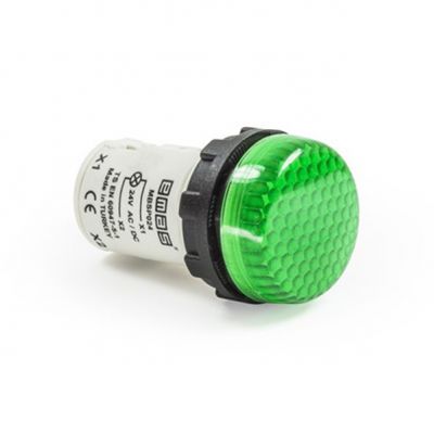 Lampka monoblok LED, wypukły klosz, zielona (T0-MBSP220Y)