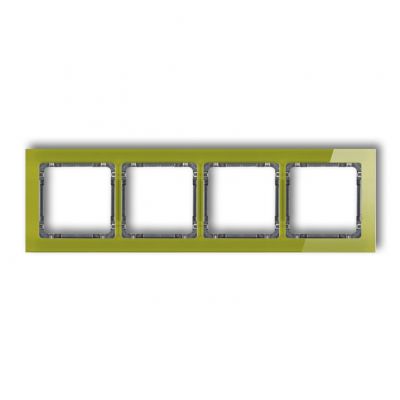 KARLIK DECO Ramka uniwersalna poczwórna - efekt szkła (ramka zielona; spód grafitowy) zielony 2-11-DRS-4 (2-11-DRS-4)