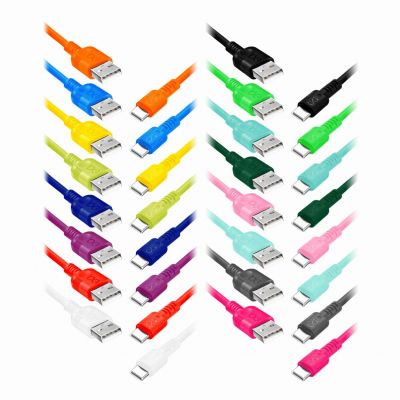 Kabel USB - USB-C eXc WHIPPY, 2M, (3A, szybkie ładowanie), kolor mix ORNO (CABEXCWHIUSBC2.0MIX2)