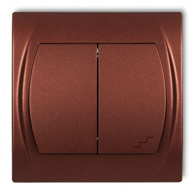 KARLIK LOGO Łącznik jednobiegunowy ze schodowym podświetlany (wspólne zasilanie) brązowy metalik 9LWP-10L.1 (9LWP-10L.1)