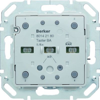 BERKER KNX e/s B.x Moduł przycisku podwójnego z portem magistralnym z diodami LED RGB i czuj. temperatury 80142180 80142180 HAGER (80142180)