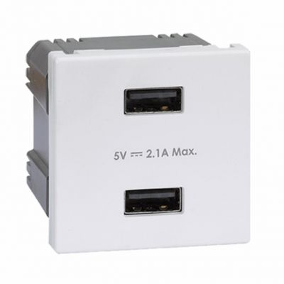 Simon Connect USB ładowarka K45 (45x45) gniazdo typ A 5V/21A czysta biel K126E/9 KONTAKT (K126E/9)