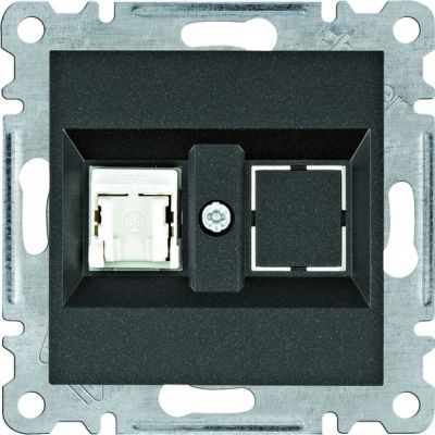 HAGER lumina Gniazdo komputerowe pojedyncze RJ45 kat.5e UTP, czarny WL2113 (WL2113)