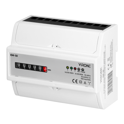 Licznik energii 3 fazowy 100A zużycia prądu podlicznik trójfazowy VIRONE (EM-10)