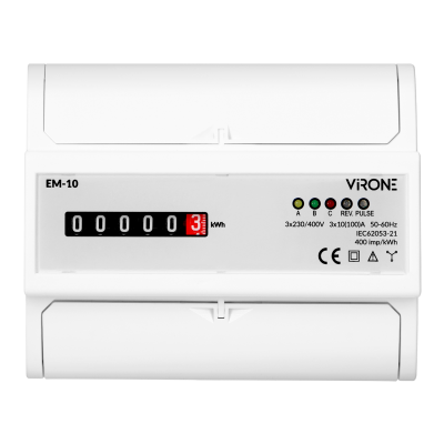 Licznik energii 3 fazowy 100A zużycia prądu podlicznik trójfazowy VIRONE (EM-10)