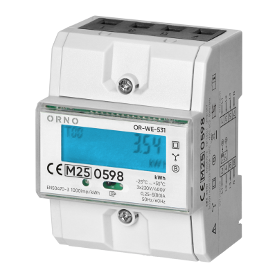 3-fazowy licznik energii elektrycznej 80A MID 3 moduły DIN TH-35mm OR-WE-531 ORNO (OR-WE-531)