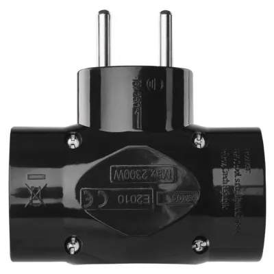 Rozgałęźnik potrójny z uziemieniem złodziejka czarny P0030 EMOS (P0030)