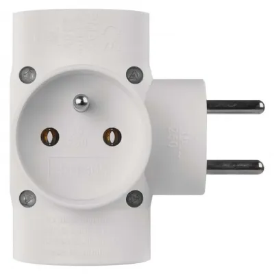 Rozgałęźnik poczwórny z uziemieniem 4x biały P0040 EMOS (P0040)