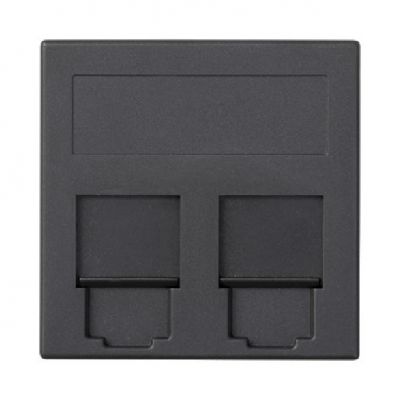 Simon Connect Płytka S500 2x RJ z osłonami PANDUIT szary grafit 50019089-038 KONTAKT (50019089-038)