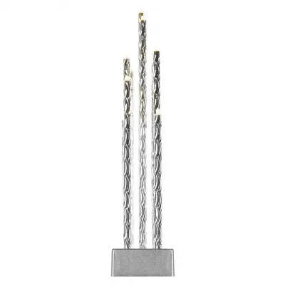 Świąteczny świecznik srebrny 19 LED 28 cm 3x AA ciepła biel IP20 timer EMOS (DCAW02)