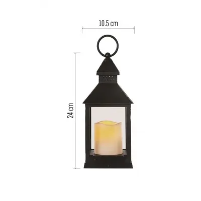Lampion 1 LED świeczka czarny 24 cm 3x AAA vintage IP20 timer EMOS (DCLV02)