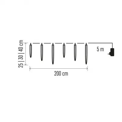 Lampki świąteczne 160 LED 6x sopel 25 do 40 cm 3,6 m zimna biel IP44 EMOS (DCPC06)