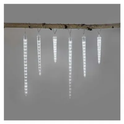 Lampki świąteczne 160 LED 6x sopel 25 do 40 cm 3,6 m zimna biel IP44 EMOS (DCPC06)