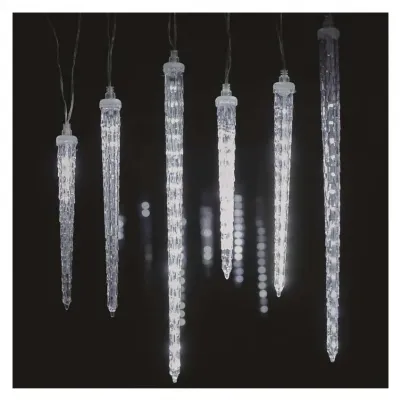 Lampki świąteczne 160 LED 6x sopel 25 do 40 cm 3,6 m zimna biel IP44 EMOS (DCPC06)