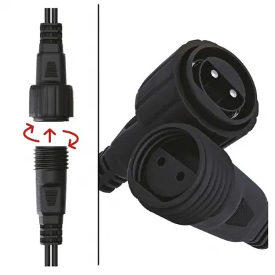 Lampki choinkowe Profi 50 LED 5m zimna biel biały przewód IP44 timer EMOS (D2AC02)