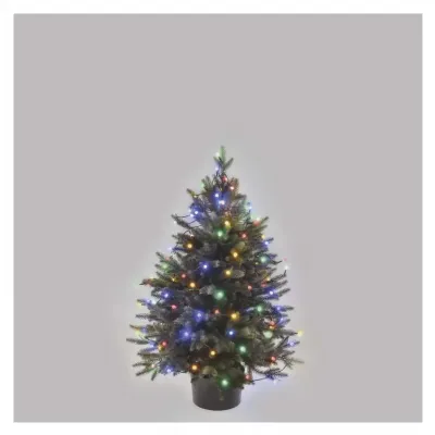 Lampki choinkowe 80 LED cherry 8m multikolor zielony przewód IP44 8 programów timer EMOS (D5AM22)