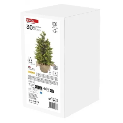 Ozdoba świąteczna choinka 30 LED 50 cm ciepła biel IP44 timer EMOS (DCTW31)
