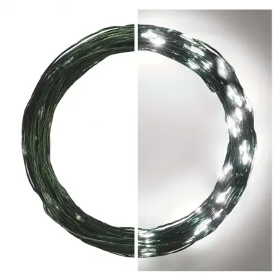 Lampki świąteczne nano łezki 150 LED 15m zimna biel IP44 timer EMOS (D3AC05)
