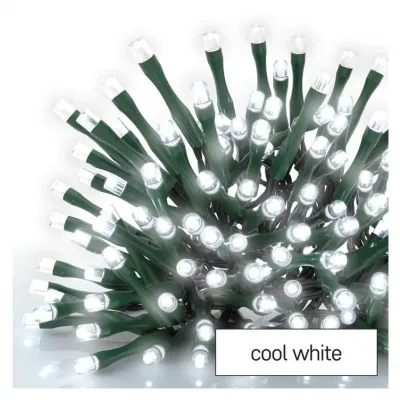 Lampki choinkowe Classic 40 LED 4m zimna biel zielony przewód IP44 8 programów timer EMOS (D4AC21)