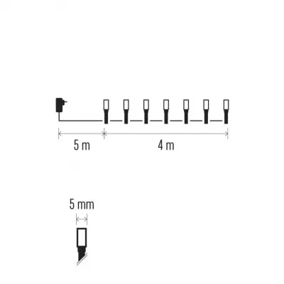 Lampki choinkowe Classic 40 LED 4m zimna biel zielony przewód IP44 8 programów timer EMOS (D4AC21)