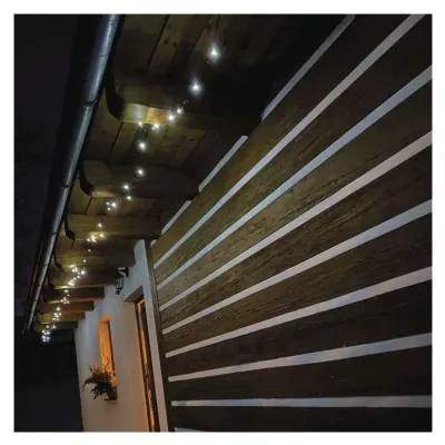 Lampki choinkowe Classic 40 LED 4m zimna biel zielony przewód IP44 8 programów timer EMOS (D4AC21)