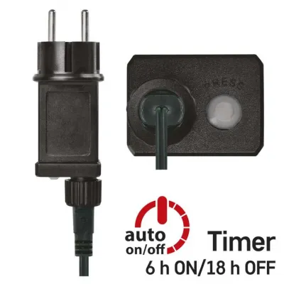 Lampki choinkowe Classic 80 LED 8m ciepła + zimna biel zielony przewód IP44 timer EMOS (D4AN04)