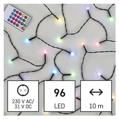 Lampki choinkowe kulki 96LED 64 programy pilot timer 10m IP44 EMOS (D5AA01)
