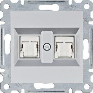 lumina Gniazdo komputerowe podwójne RJ45 kat.6 FTP, srebrny (WL2182)