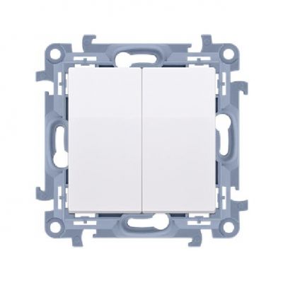 Simon 10 Łącznik świecznikowy z podświetleniem LED i do wersji IP44 10A 250V zaciski śrubowe biały !Posiada wkładkę uszczelniającą pod klawisze CW5BL.01/11 KONTAKT (CW5BL.01/11)