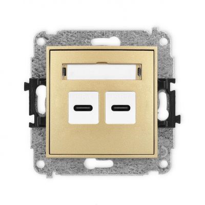 KARLIK ICON Gniazdo podwójne 2xUSB C-C złoty 29IGUSB-8 (29IGUSB-8)