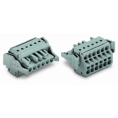 Gniazdo MCS-MIDI Classic 6-biegunowe szare raster 5mm 231-2106/037-000 /50szt./ WAGO (231-2106/037-000)