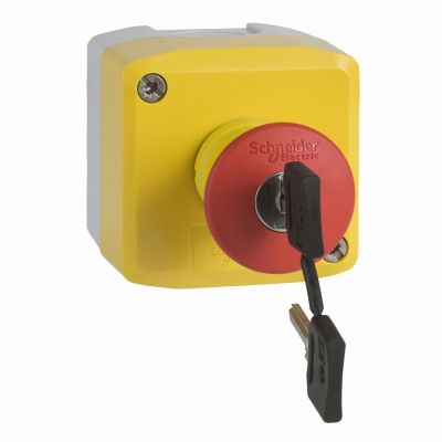 Harmony XALK Żółta stacja 1 czerwony przycisk z głowicą grzybkową fi40 zwolnienie kluczem 1Z+1R XALK188EH7 SCHNEIDER (XALK188EH7)