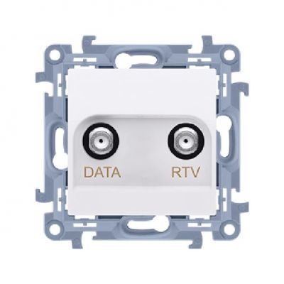 Simon 10 Gniazdo antenowe końcowe RTV-DATA  1x wejście: 5÷1000 MHz biały CAD1.01/11 (CAD1.01/11)