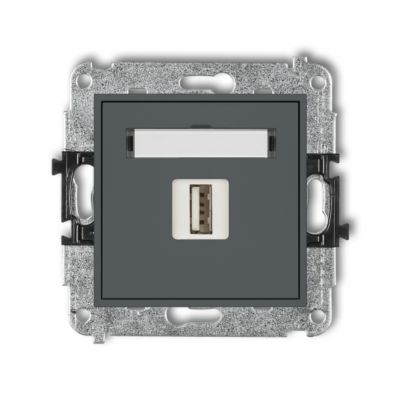 KARLIK MINI Mechanizm ładowarki USB pojedynczej, 5V, 2A grafitowy mat 28MCUSB-3 (28MCUSB-3)