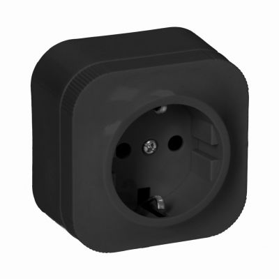 Gniazdo pojedyncze natynkowe ToDo 2P+Z Sch. IP20,czarny10szt (OR-OE-7205(GS)/B/10)